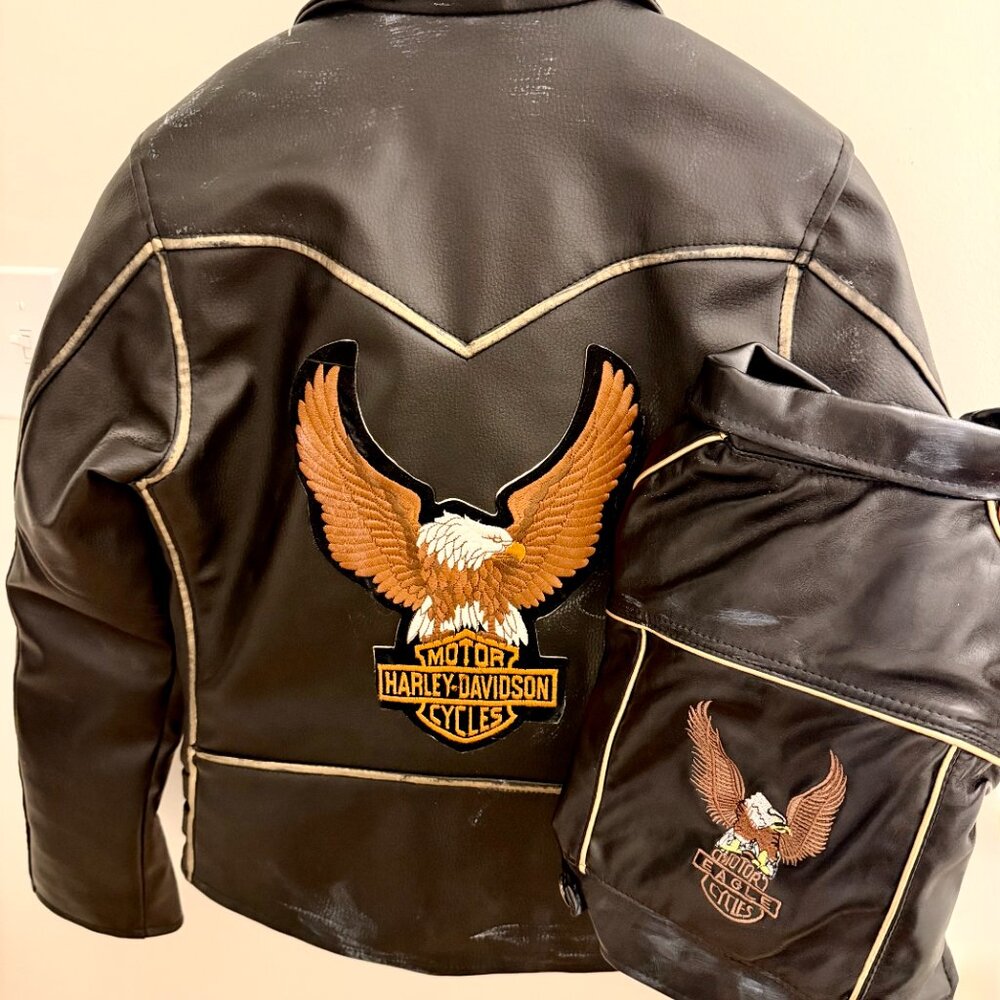 Custom Vegan Leather Jacket with Matching Dog Jacket (Brand New without Tags)